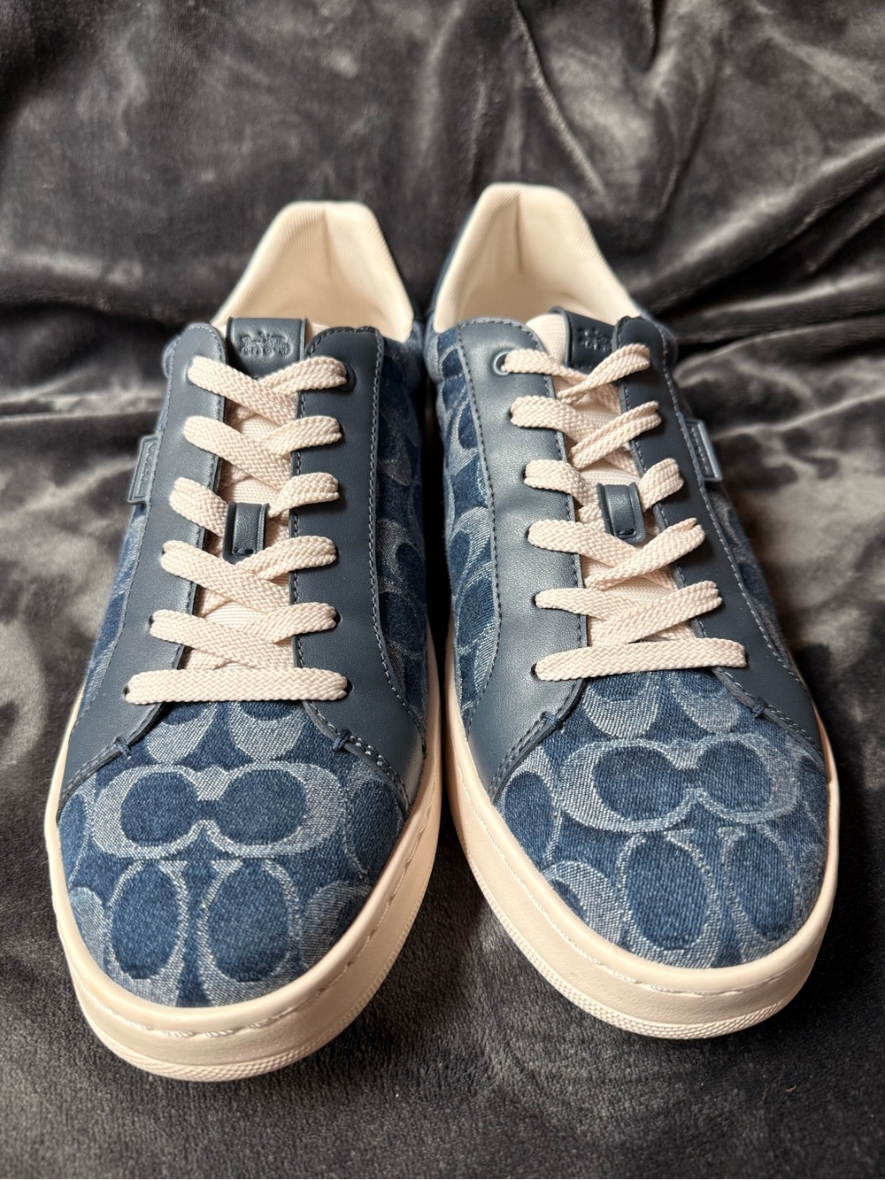 Coach Denim Blue Signature Low-Top Sneakers - Picture 3 of 4